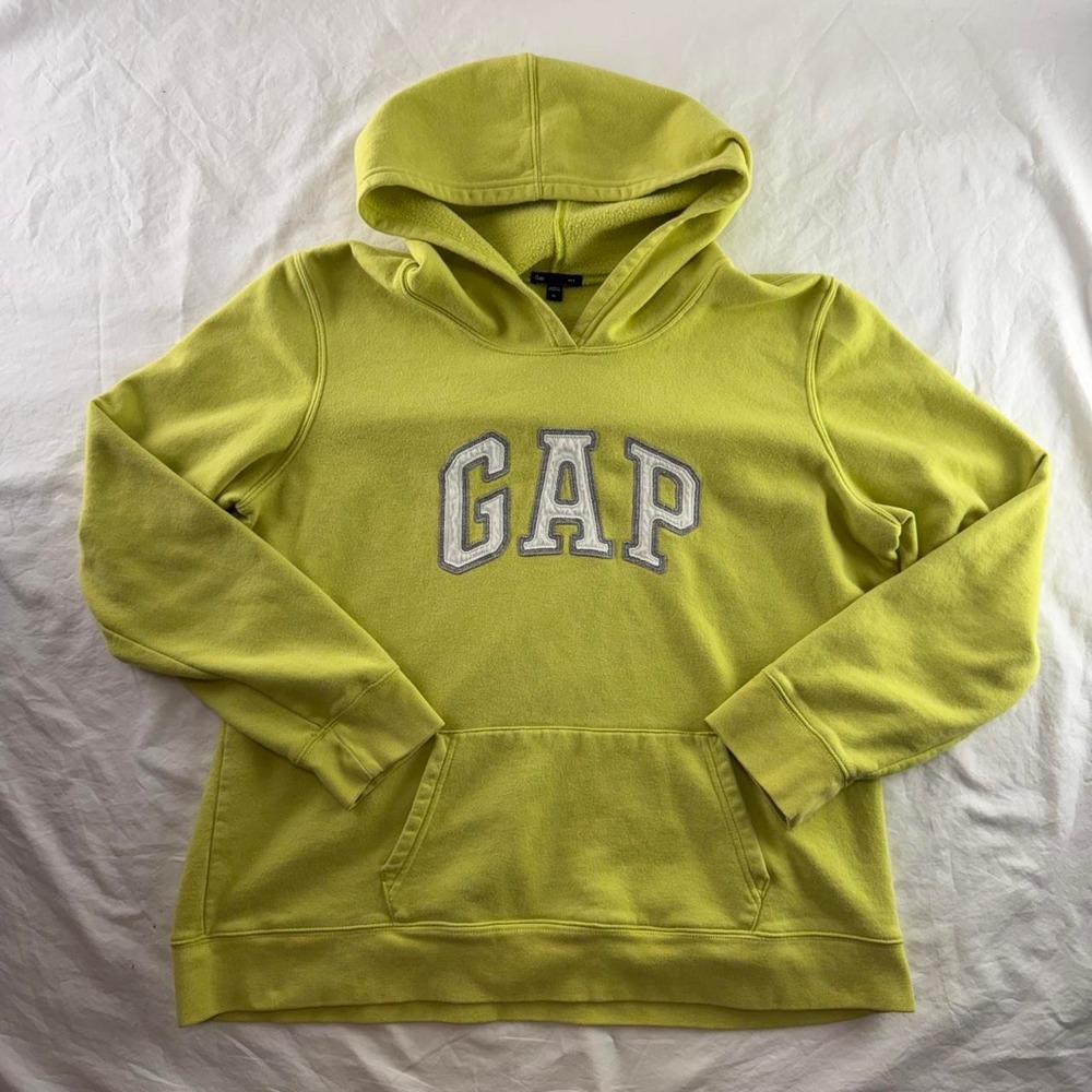 Gap Spell Out Logo Lime Green Hoodie Womens XL Y2k 2000s
